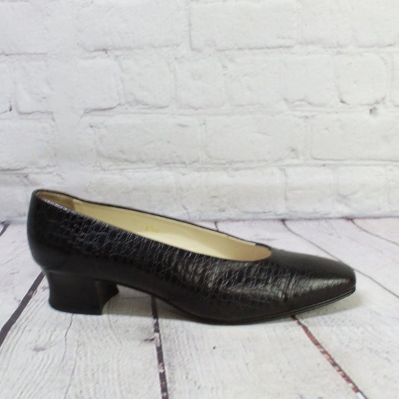 Joan & David Shoes - Joan & David Black Patent Leather Slip On Pumps Heel Shoes Size 6.5 B